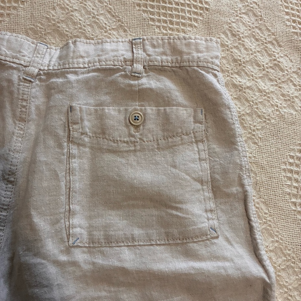 Old Navy Men's 100% Linen Shorts Natural Ivory Beige Sz 36 - Picture 8 of 12